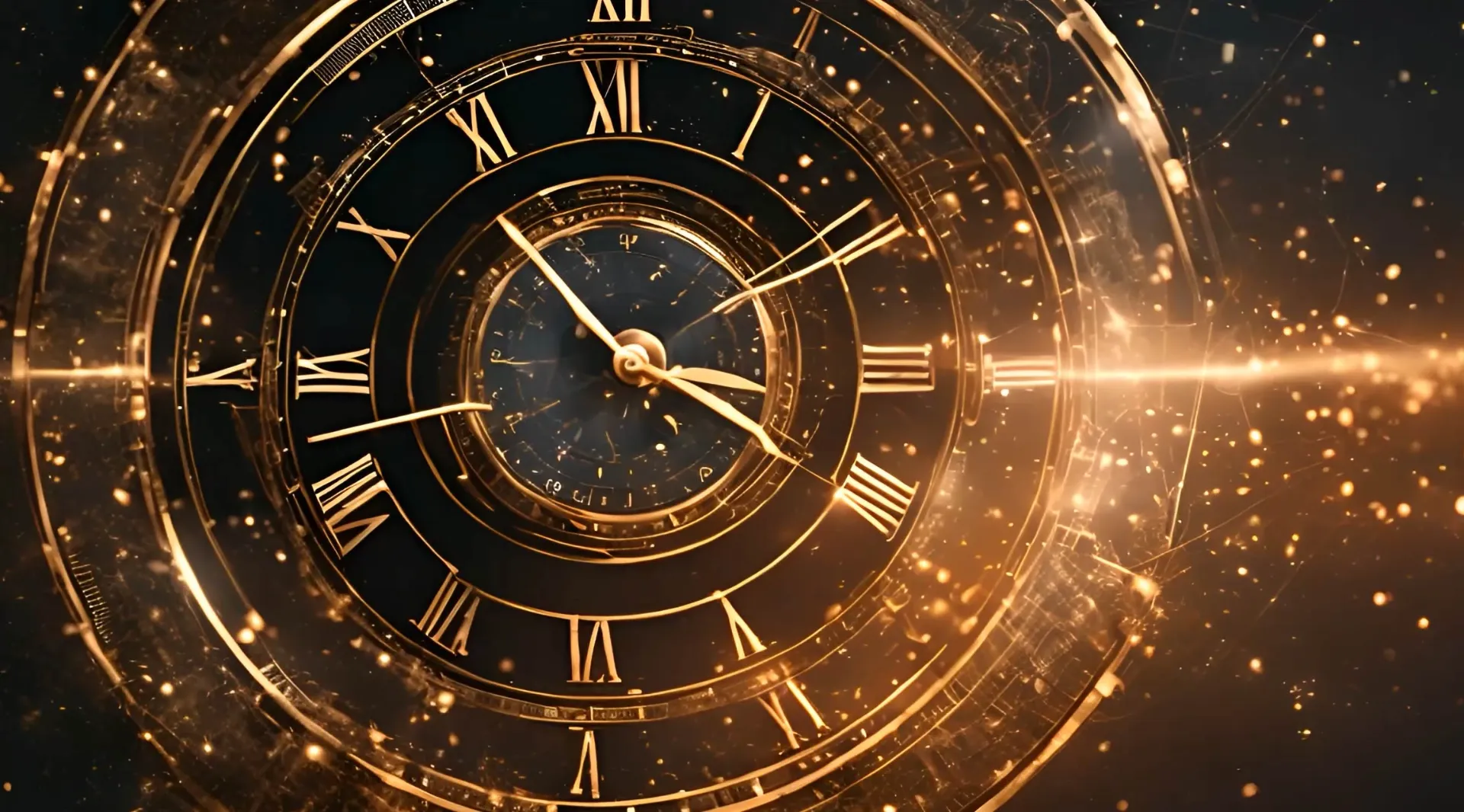 Golden Moments Eternal Clock Stock Video